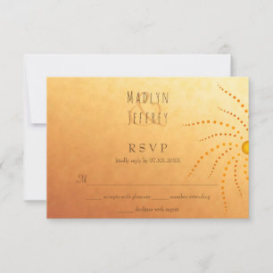 Sunset ombre sunny dots mandala bröllop OSA kort