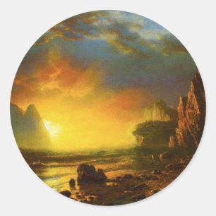 Sunset on California Kusten Stickers Runt Klistermärke