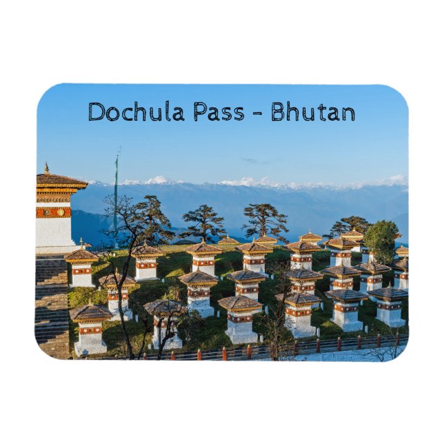 Sunset on Dochula Pass with Himalaya - Bhutan Magnet (Horisontell)