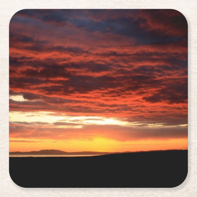 Sunset on Islay, Skottland Underlägg Papper Kvadrat (Framsidan)