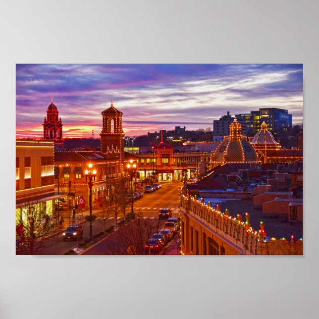 Sunset on Kansas City Plaza Ljus Poster (Framsidan)