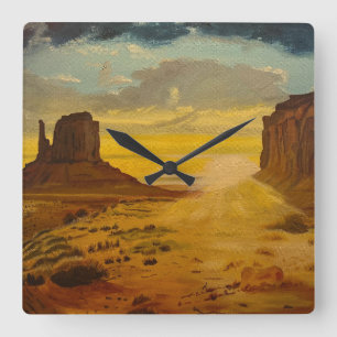 Sunset on Monument Valley, av Gary Poling Fyrkantig Klocka