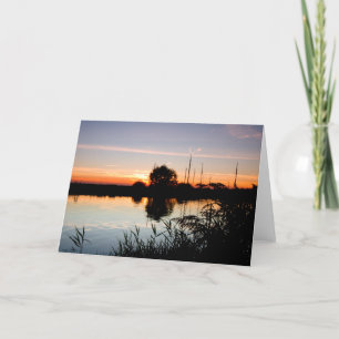 "Sunset on Norfolk Broads" hälsning kort