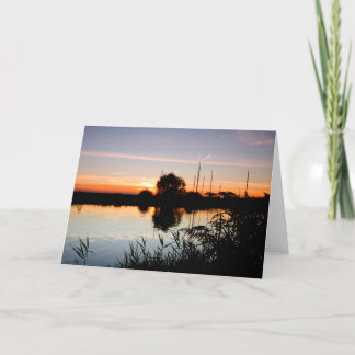 "Sunset on Norfolk Broads" hälsning kort