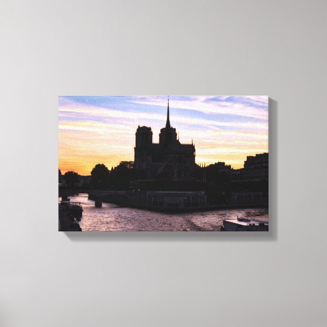 Sunset on Notre Dame de Paris Canvastryck (Framsida)