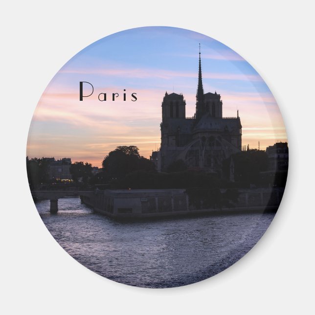 Sunset on Notre Dame de Paris Magnet (Framsidan)