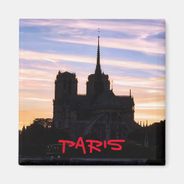 Sunset on Notre Dame de Paris - Paris, Frankrike Magnet