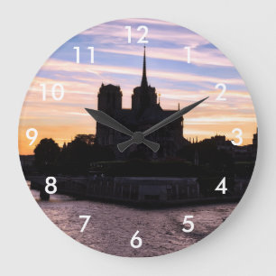 Sunset on Notre Dame de Paris - Paris, Frankrike Stor Klocka