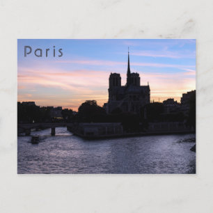 Sunset on Notre Dame de Paris Vykort