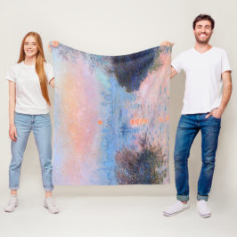 Sunset on Seine Claude Monet Fleecefilt