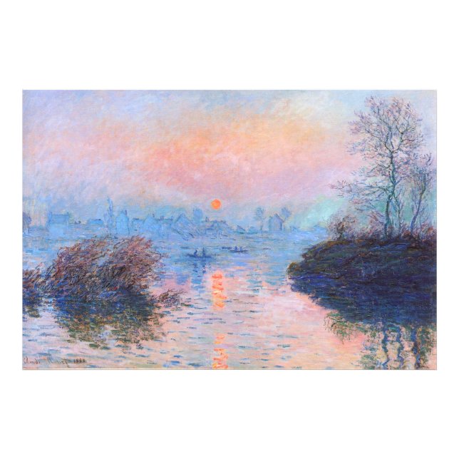 Sunset on Seine Claude Monet Fototryck (Framsidan)