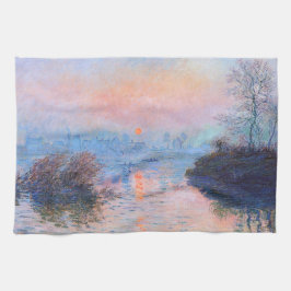 Sunset on Seine Claude Monet Kökshandduk