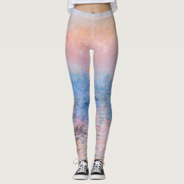 Sunset on Seine Claude Monet Leggings