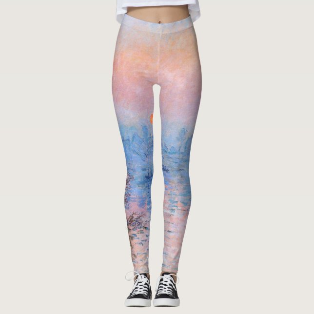 Sunset on Seine Claude Monet Leggings (Framsida)