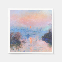 Sunset on Seine Claude Monet Pappersservett