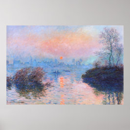 Sunset on Seine Claude Monet Poster