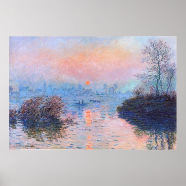 Sunset on Seine Claude Monet Poster (Framsidan)