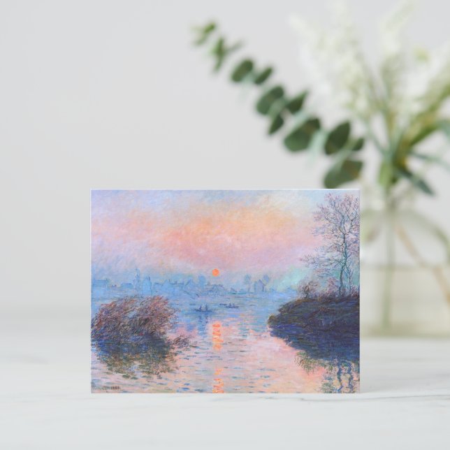 Sunset on Seine Claude Monet Vykort (Stående Fram)