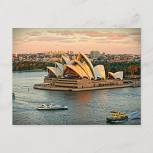 Sunset on Sydney Opera House - Australien Vykort