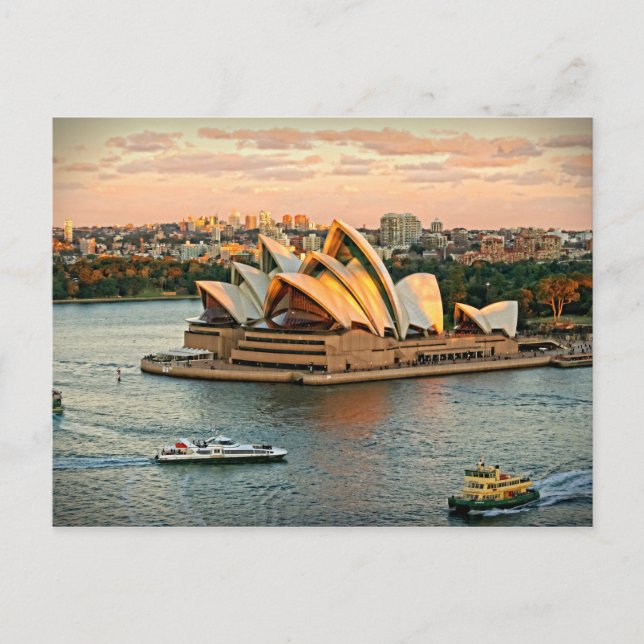 Sunset on Sydney Opera House - Australien Vykort (Framsida)
