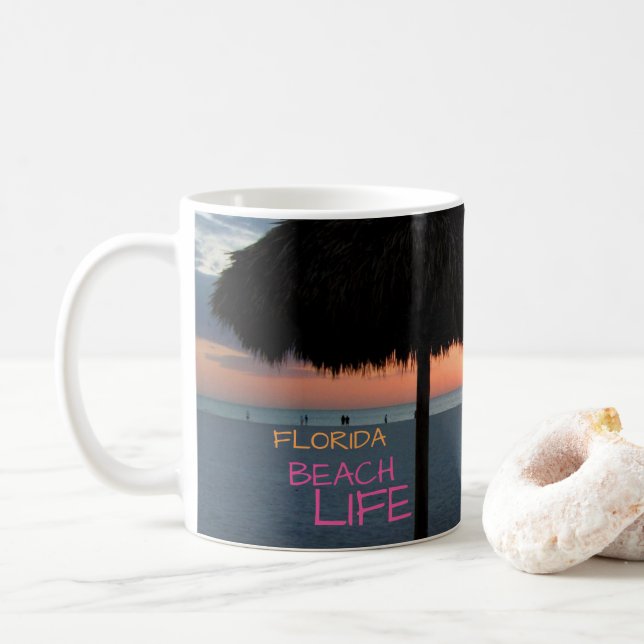 Sunset on White Sand Florida Beach Kaffemugg (Med munk)