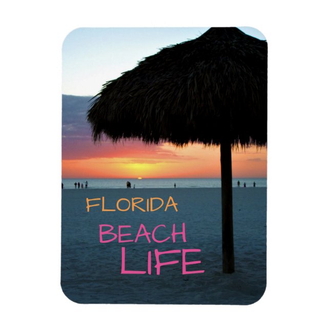 Sunset on White Sand Florida Beach Magnet (Vertikal)