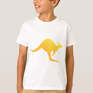 Sunset Orange Australian Kangaroo Hopping T Shirt