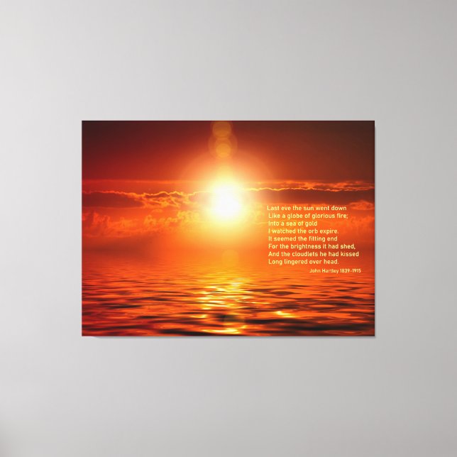 Sunset Orange Golden Himmel of Guld inspiration Canvastryck (Framsida)