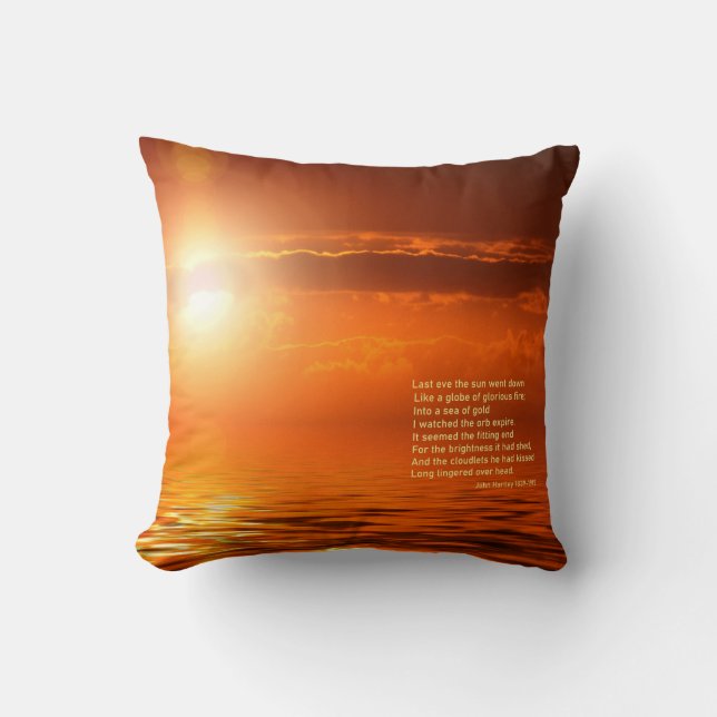 Sunset Orange Golden Himmel of Guld inspiration Kudde (Framsida)