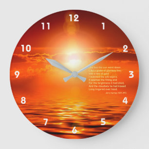 Sunset Orange Golden Himmel of Guld inspiration Stor Klocka
