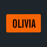Sunset Orange Modern Namn | Minimalistisk Trendig Adressetikett<br><div class="desc">Neon Sunset Orange | Personlig Namn,  efternamn | Modern och Elegant | Klassisk design | TRENDIG FÄRG | Snyggt och Mode | Minimalistisk | NOVELTY</div>
