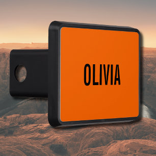 Sunset Orange Modern Namn   Minimalistisk Trendig Dragkroksskydd