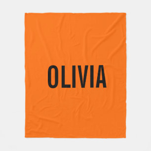 Sunset Orange Modern Namn   Minimalistisk Trendig Fleecefilt