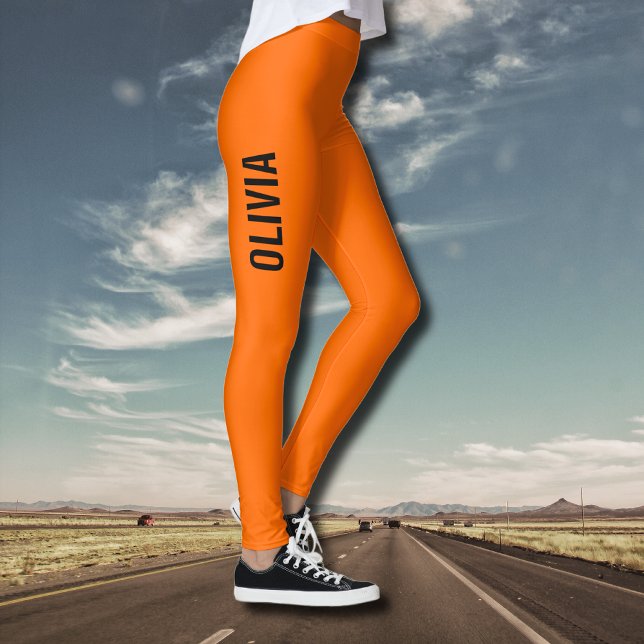 Sunset Orange Modern Namn | Minimalistisk Trendig Leggings (Skapare uppladdad)