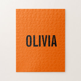 Sunset Orange Modern Namn | Minimalistisk Trendig Pussel
