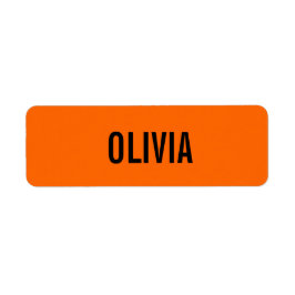 Sunset Orange Modern Namn | Minimalistisk Trendig Returadress Etikett