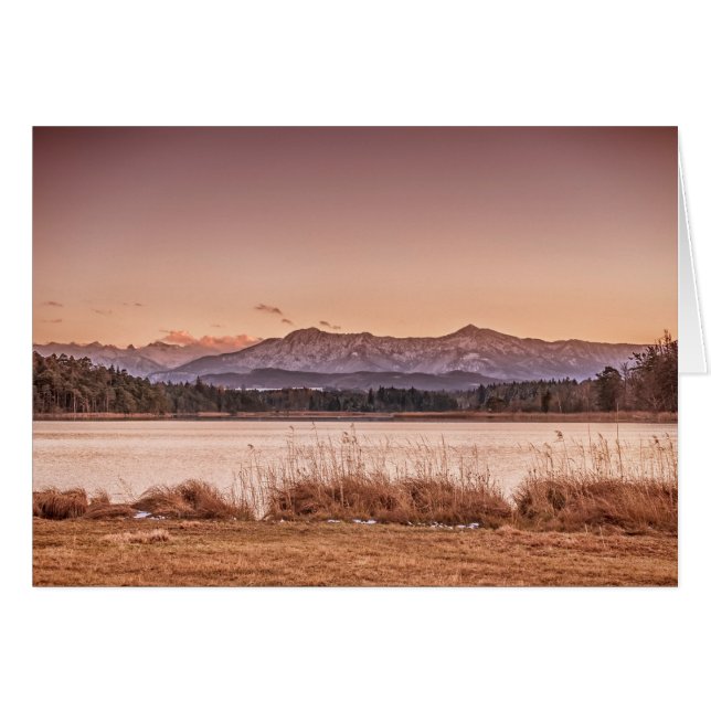 Sunset Ostersee Hälsningskort (Framsidan Horizontal)