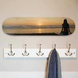 Sunset Over a Quiet Beach Mini Skateboard Bräda 18,5 Cm