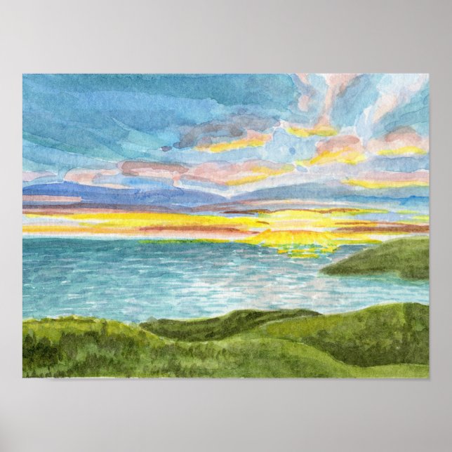 Sunset over Annestown Beach in Wexford, Ireland Poster (Framsidan)