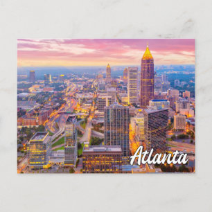 Sunset Over Atlanta, Georgia, United Stater Vykort