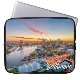 Sunset Over Baltimore, Maryland, USA Laptop Fodral