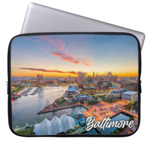Sunset Over Baltimore, Maryland, USA Laptop Fodral