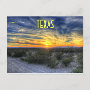 Sunset over Big Bend National Park Texas USA Vykort