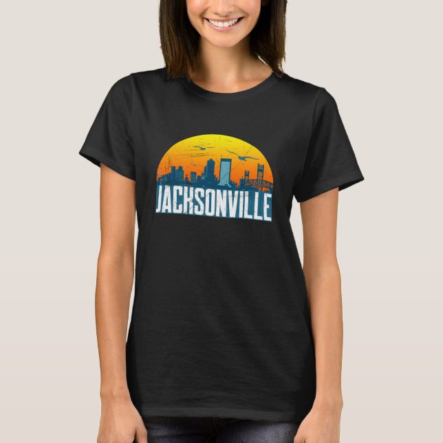 Sunset over Downtown Jacksonville Florida T-Shirt (Framsida)