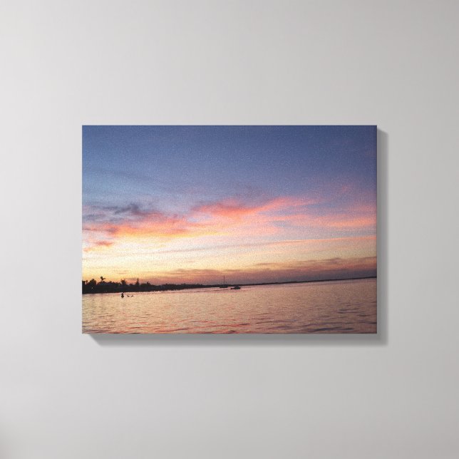 Sunset over Florida Bay, Nyckel Largo FL Canvastryck (Framsida)