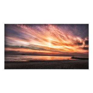 Sunset over Girvan Beach, Ayrshire Scotland Fototryck