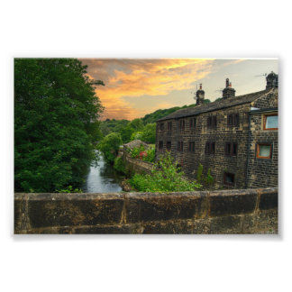 Sunset over Hawksclough Bridge, Mytholmroyd Fototryck