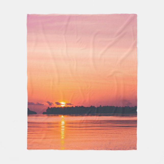 SUNSET ÖVER HORIZON FLEECEFILT (Framsidan)