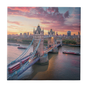 Sunset over London Kakelplatta