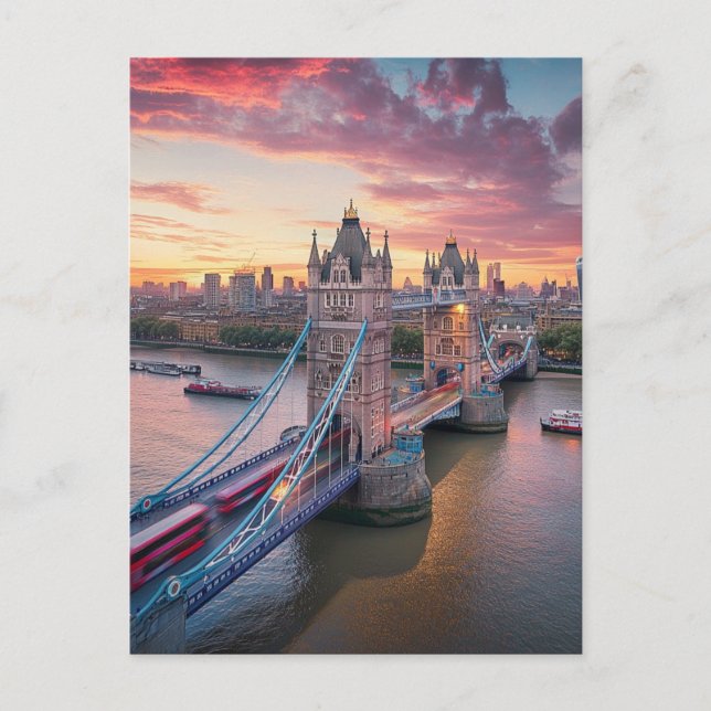 Sunset over London Vykort (Framsida)
